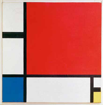Composition II in Red, Blue and Yellow, 1930 by Piet Mondrian.